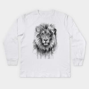 Lion Watercolor Kids Long Sleeve T-Shirt